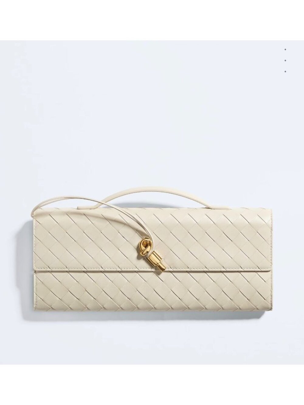 AUTHENTIC BOTTEGA VENETA Andiamo Clutch in Sea Salt Color Retails $3,700